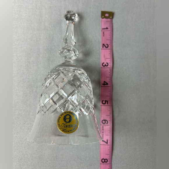 Zawiercie Lead Crystal Clear Bell Genuine Hand Cut - Picture 5 of 6